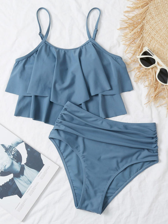 Damen Bikini-Set mit voluminösem Rüschendesign R&B