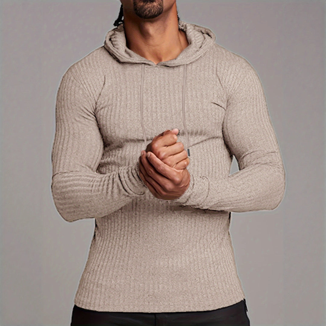 Herren Kapuzenpullover mit trendigem Rippdesign R&B