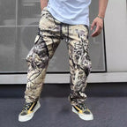 Herren Cargo-Hose im modernen Camouflage-Design mit elastischem Bund und mehreren Taschen R&B