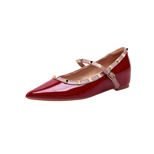 Damen Ballerinas mit verstellbarem Riemchen und luxuriösem Glanz R&B