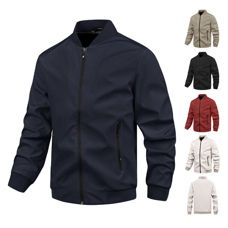Herren moderne Bomberjacke mit elastischem Bündchen und praktischen Taschen R&B