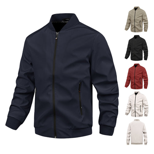 Herren moderne Bomberjacke mit elastischem Bündchen und praktischen Taschen R&B