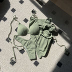Damen Bikini-Set mit raffiniertem Wickelrock und gepolstertem Oberteil R&B