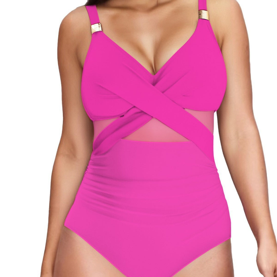 Damen Eleganter Einteiler mit transparenter Einsätzen R&B