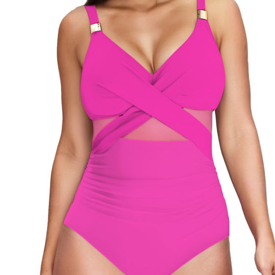 Damen Eleganter Einteiler mit transparenter Einsätzen R&B