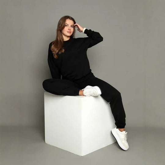 Damen Sportliches Sweatset mit elastischen Bündchen R&B
