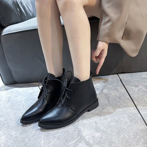 Damen elegante Stiefeletten mit spitzem Zehenbereich und hochwertigem R&B