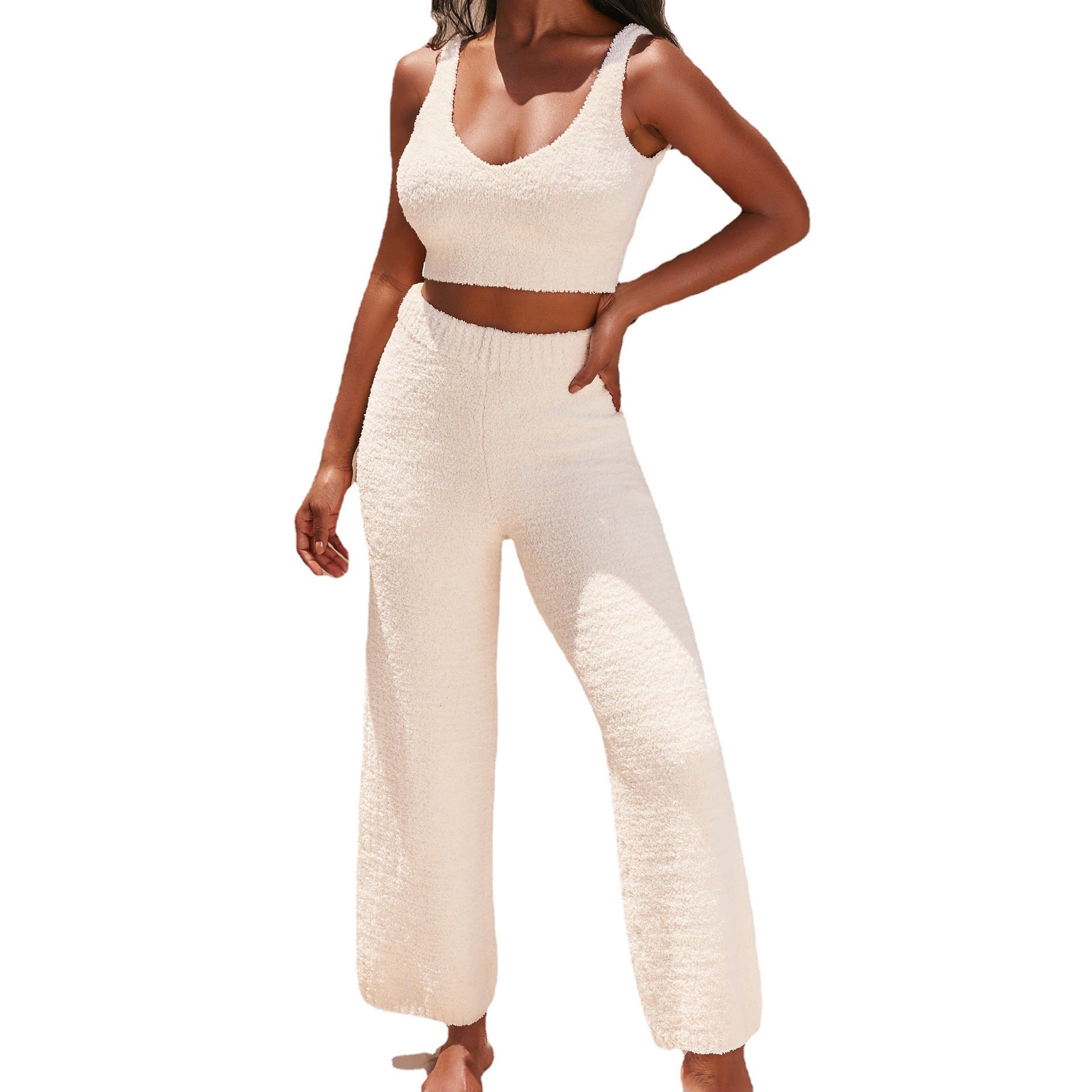 Damen Loungewear-Set mit weichem, strukturiertem Material und raffinierten Details R&B