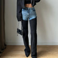 Damen High-Waist Jeans mit asymmetrischem Design R&B