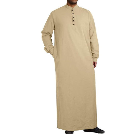 Herren moderner Kaftan mit Knopfleisten-Design und weichem Baumwollmaterial R&B