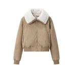 Damen elegante Steppjacke mit weichem Kunstfellkragen und praktischen Taschen R&B