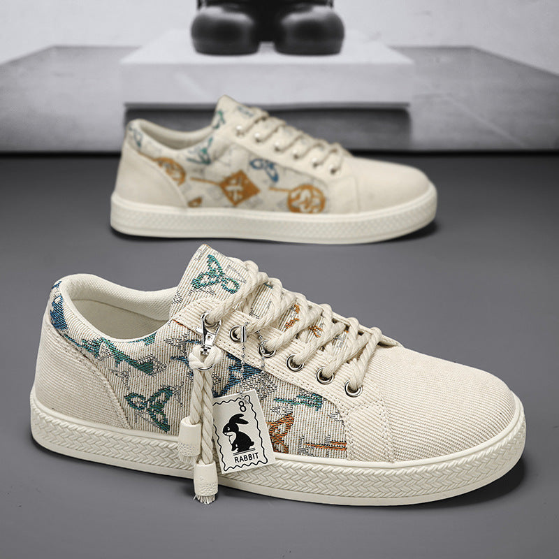 Damen Lässige Canvas-Sneakers mit einzigartigem Druckdesign R&B