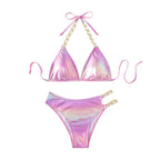 Damen Triangel-Bikini mit glamourösen Kettenakzenten R&B