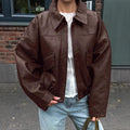 Damen Kunstlederjacke im leicht Oversized-Schnitt mit praktischen Taschen und elastischer Taille R&B