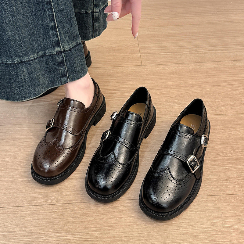 Damen verspielte Schnürschuhe mit doppeltem Riemen und ausgefallenem Design R&B
