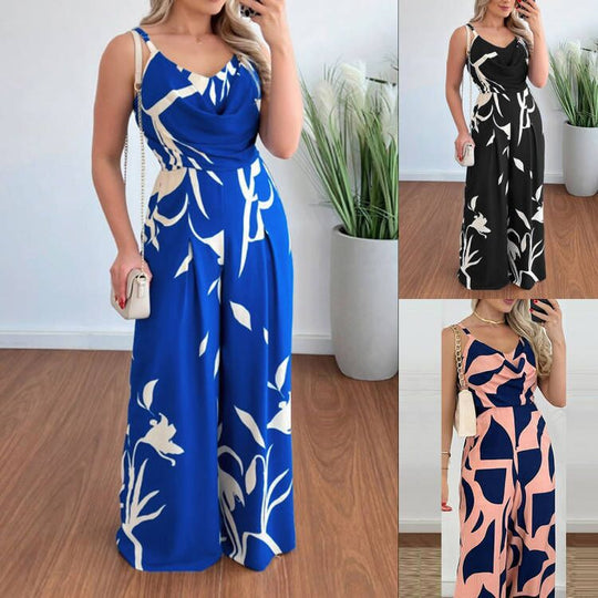 Damen Jumpsuit mit eleganter Drapier-Optik und floralem Design R&B