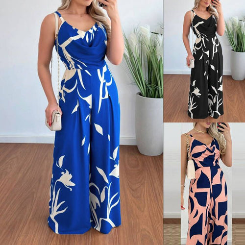 Damen Jumpsuit mit eleganter Drapier-Optik und floralem Design R&B