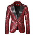 Herren eleganter Pailletten-Blazer mit modernem Leopardenmuster