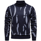 Herren modischer Pullover mit Stehkragen und einzigartigem Muster
