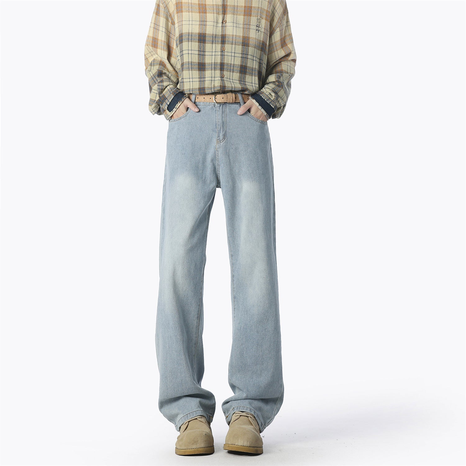 Herren lässige weit geschnittene Denim-Hose R&B