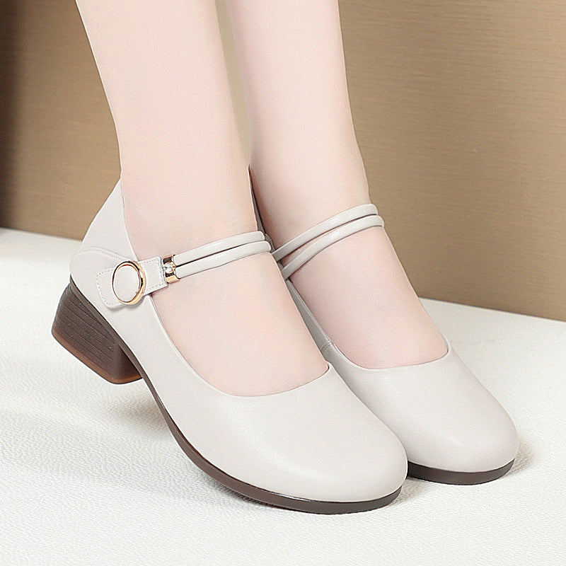 Damen Komfortable Mary Jane Ballerinas mit eleganten Details und stabilem Absatz R&B