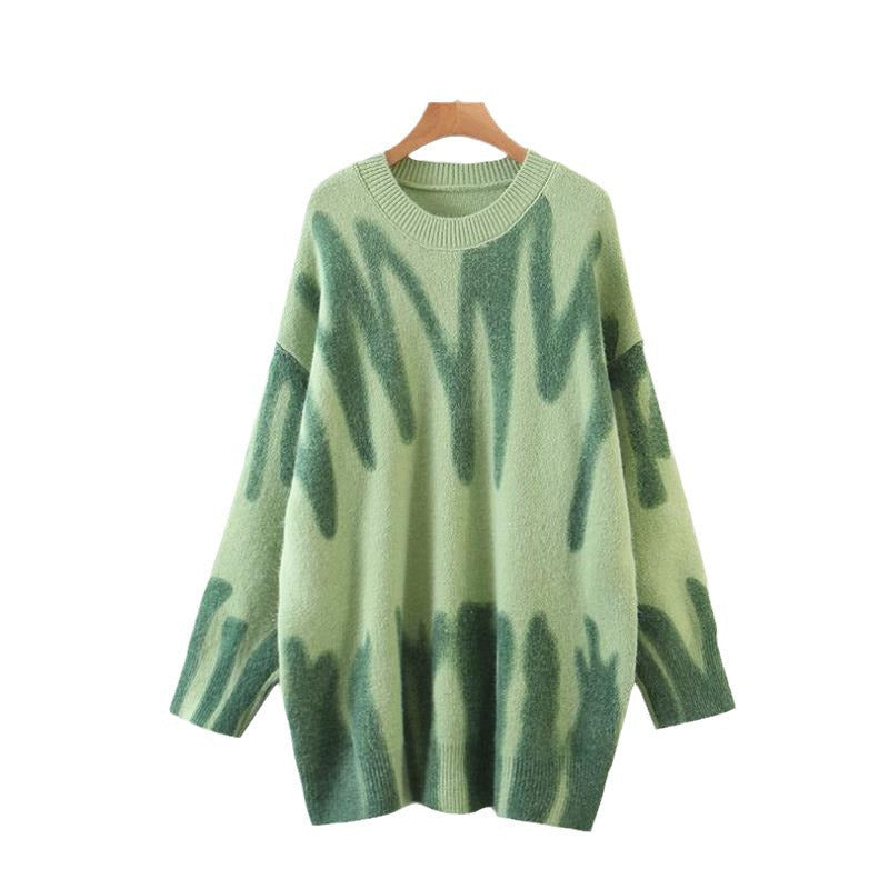 Damen Oversized Pullover mit modernem Farbmustermix und lässigem Schnitt R&B