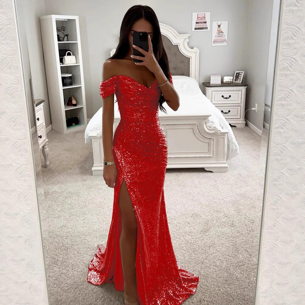 Damen Abendkleid mit schimmernden Pailletten R&B