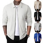 Herren nan strukturierte Hemdjacke mit Waffelstruktur, durchgehendem Reißverschluss und schmaler Passform R&B