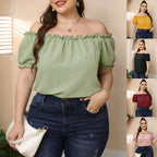 Damen Off-Shoulder Oberteil mit Volant R&B