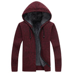 Herren bequeme Fleece-Jacke mit Kapuze und weichem Innenfutter R&B