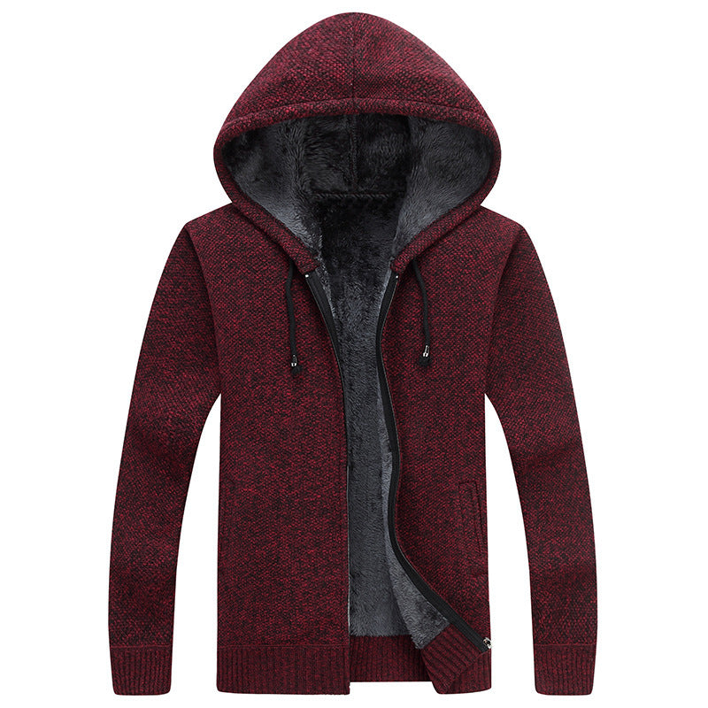 Herren bequeme Fleece-Jacke mit Kapuze und weichem Innenfutter R&B