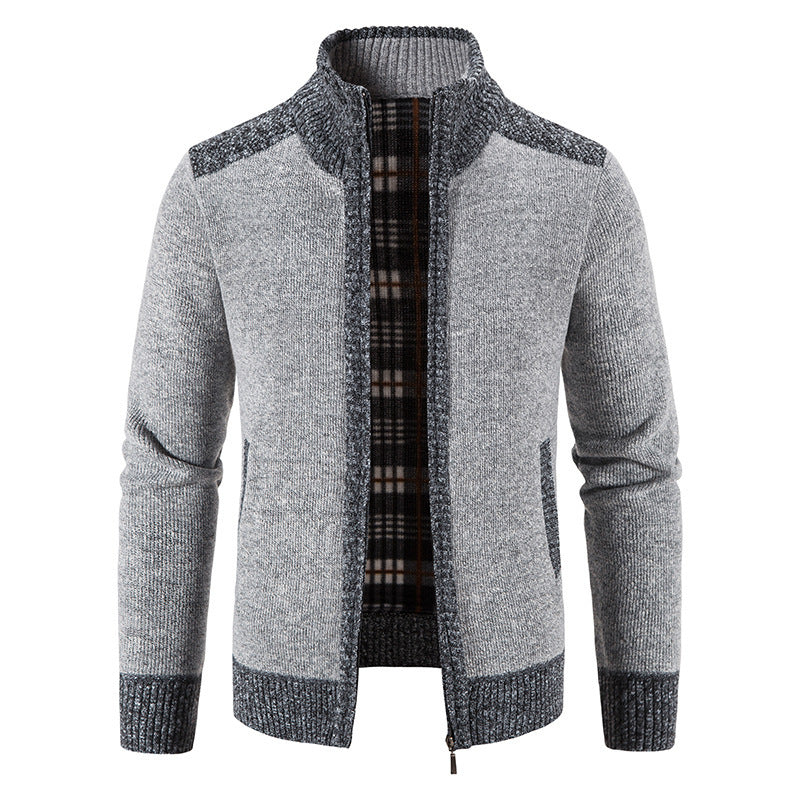 Herren Strickjacke mit hohem Kragen R&B