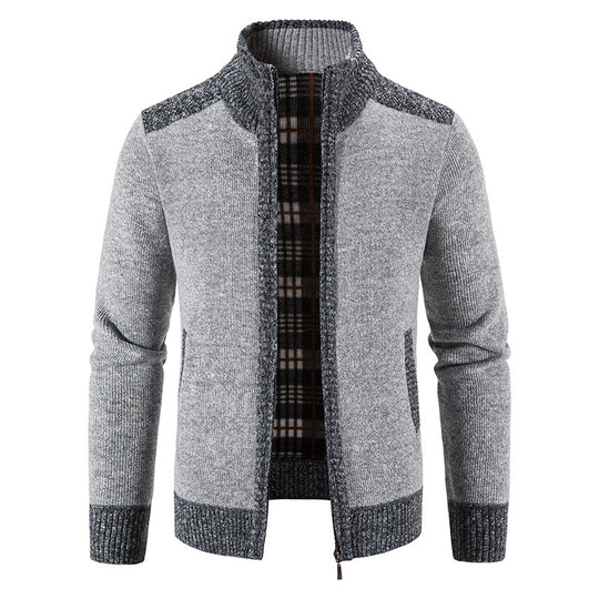 Herren Strickjacke mit hohem Kragen R&B