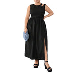 Damen Maxikleid mit seitlichem Schlitz und elegantem Design R&B