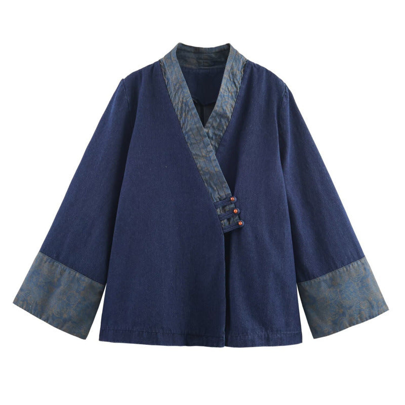 Damen elegante Kombi-Jacke im asiatischen Stil mit Kimono-Details R&B