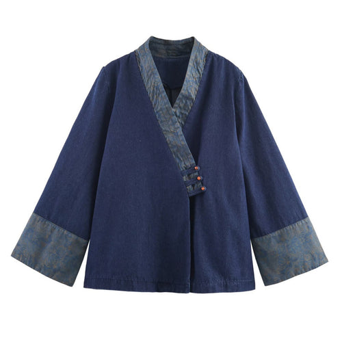 Damen elegante Kombi-Jacke im asiatischen Stil mit Kimono-Details R&B