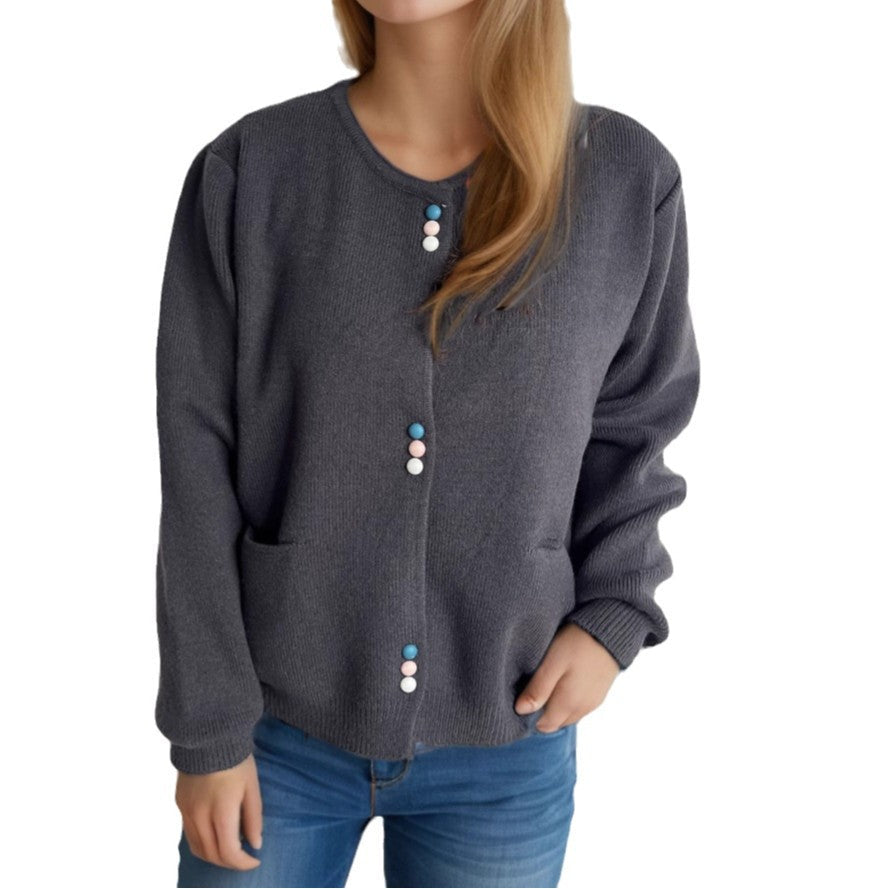 Damen Cardigan mit dekorativen Knöpfen und praktischen Taschen R&B
