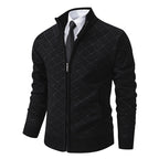 Herren Strickjacke mit modernem Zipper und kreativem Muster