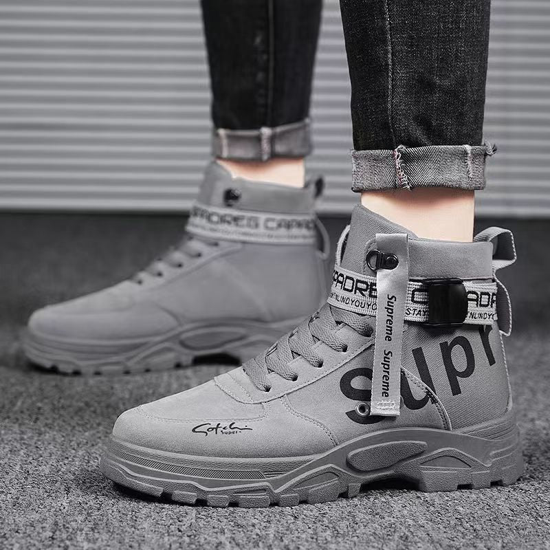 Damen Trendige High-Top Sneakers mit verstellbarem Knöchelriemen R&B