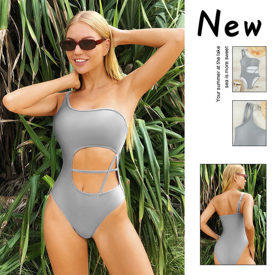 Damen Einseitiger Badeanzug mit raffinierten Cut-Outs R&B
