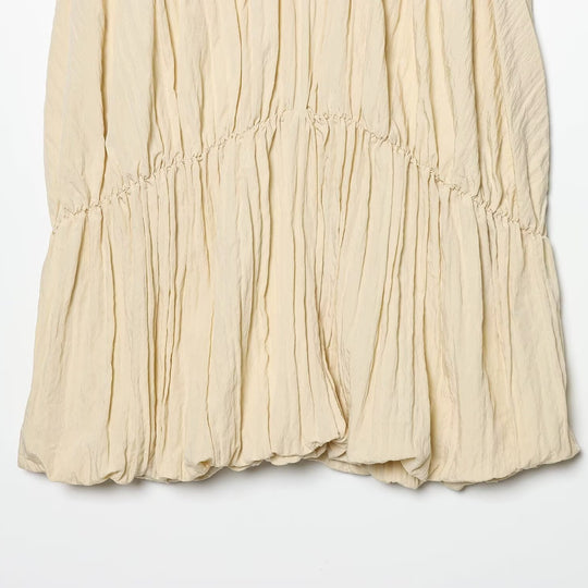 Damen luftiges Maxikleid mit plissierten Details und schmeichelndem Schnitt R&B