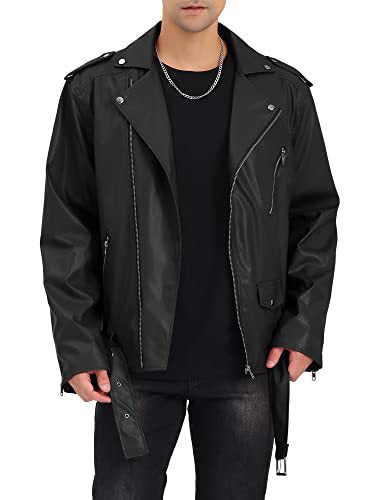 Herren Biker-Lederjacke mit asymmetrischem Reißverschluss