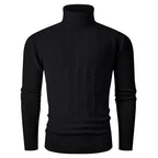 Herren stylischer Rollkragenpullover mit strukturiertem Zopfmuster und hochabschließendem Kragen R&B