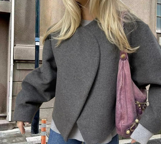 Damen Oversized Blazer mit asymmetrischem Design und eleganter Drapierung R&B