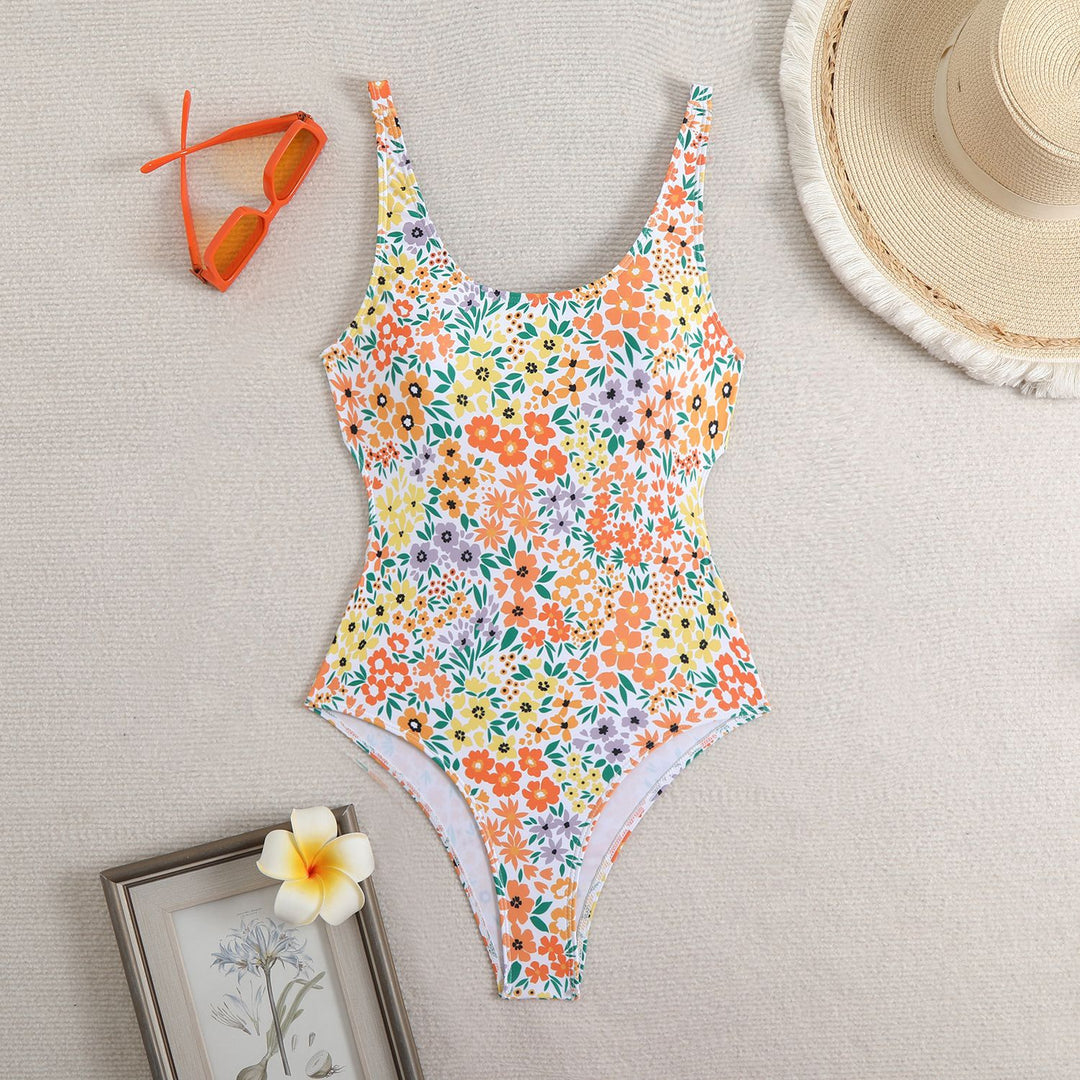 Damen Einteiler Badeanzug mit floralem Muster R&B