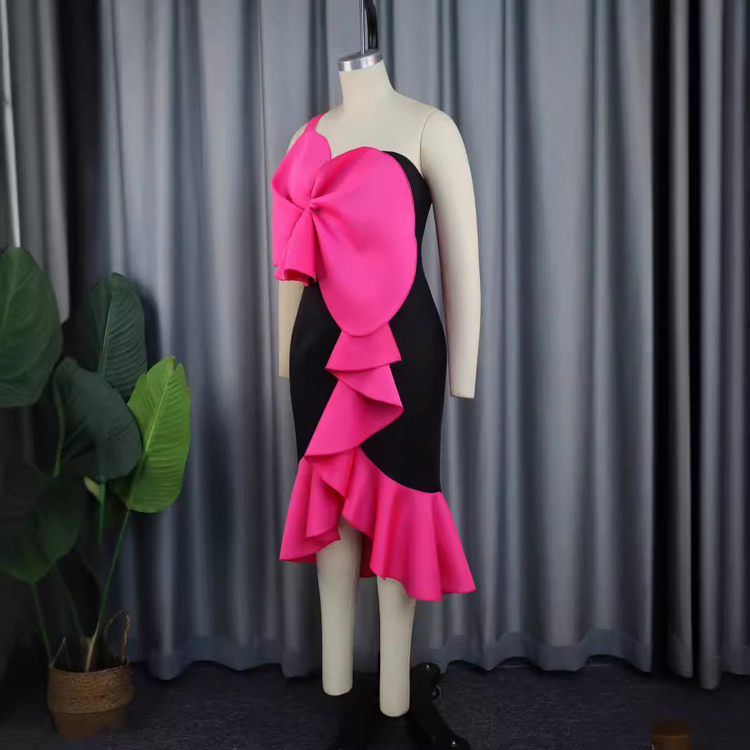Damen Geschmeidiges Cocktailkleid mit dekorativer Schleifenapplikation R&B