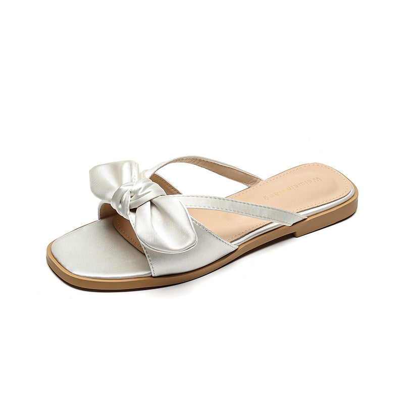 Damen elegante Flip-Flops mit dekorativem Schleifen-Design R&B