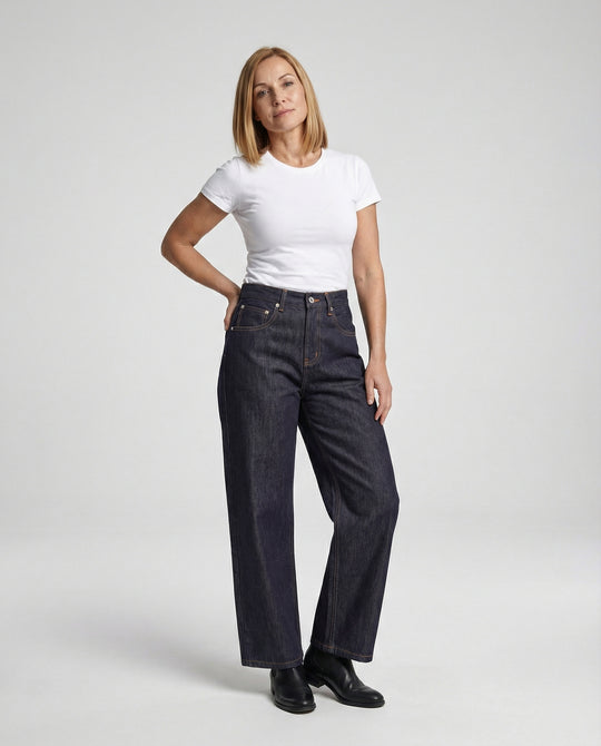 Freizeitkleidung Damen Weite Jeans High Waist