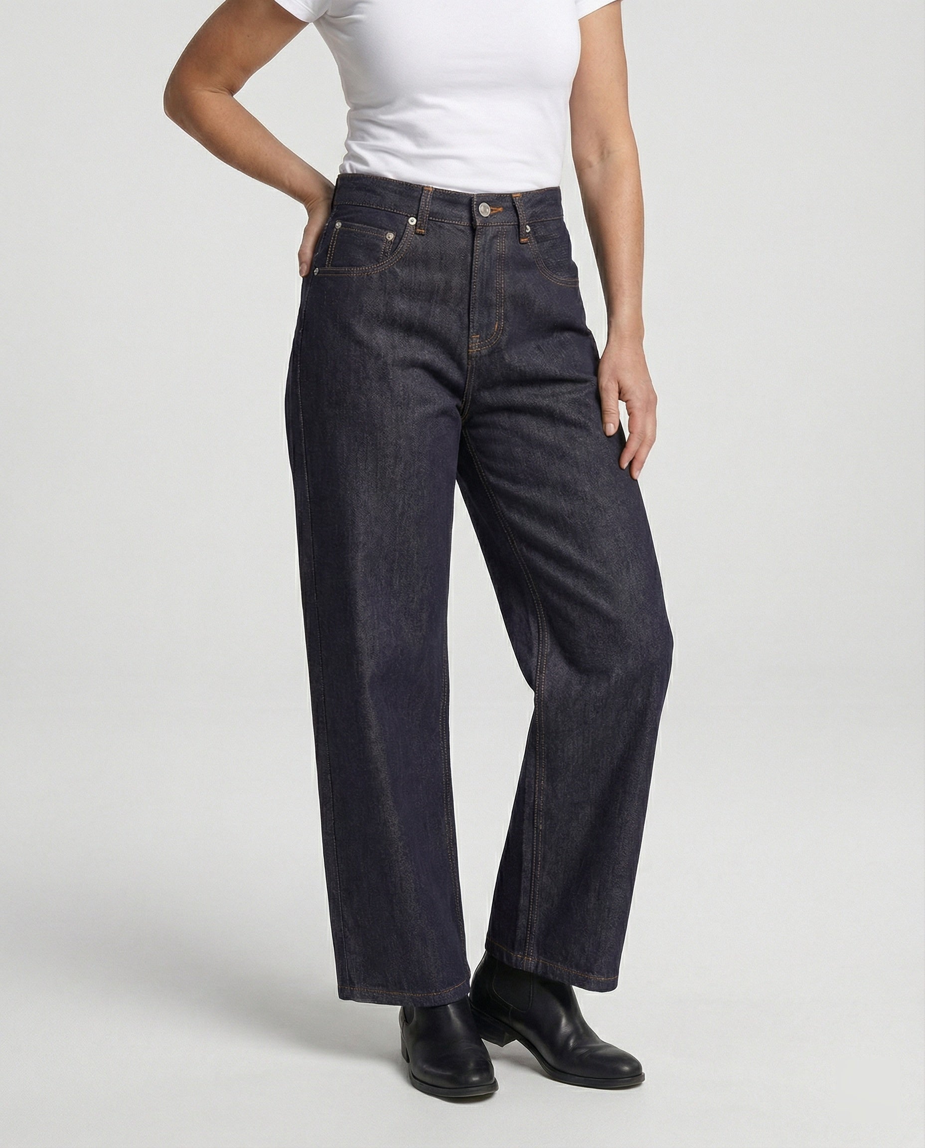 Freizeitkleidung Damen Weite Jeans High Waist