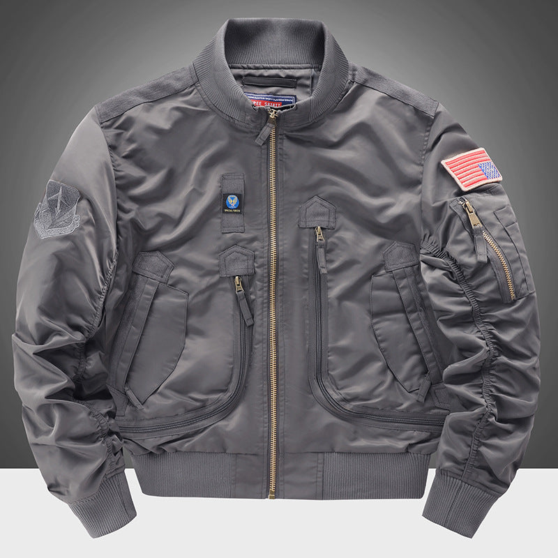 Herren modische Bomberjacke mit isolierendem Innenfutter und praktischen Taschen R&B